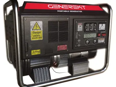 Portable Electrical Generator Low poly Low-poly 3D model