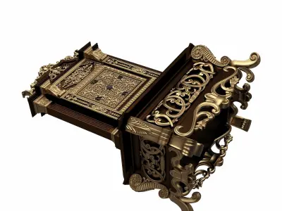 Casket Clock Collection 02 Low-poly 3D model