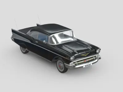 Chevrolet Bel Air 1957 Black Low-poly 3D model