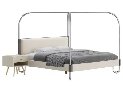 Gracia King Upholstered Canopy bed 3D model