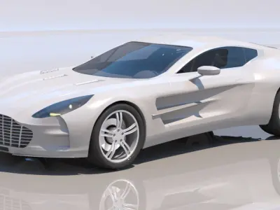 Aston Martin One-77 Silver Edition Low-poly 3D model