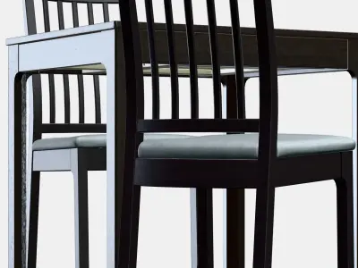 EKEDALEN - EKEDALEN Table and 2 chairs 1 Low-poly 3D model