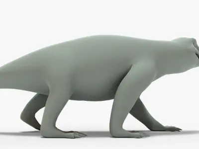 Simosuchus Rigged Basemesh Low-poly 3D model