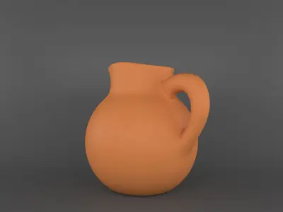 pitcher 3d model orange vase 3D model