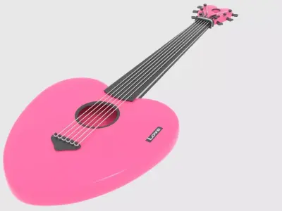 Love Guitar Low-poly 3D model