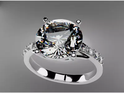 luxury diamond ring Low-poly 3D model