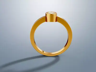 Oval Bezel Solitaire Ring 3D print model