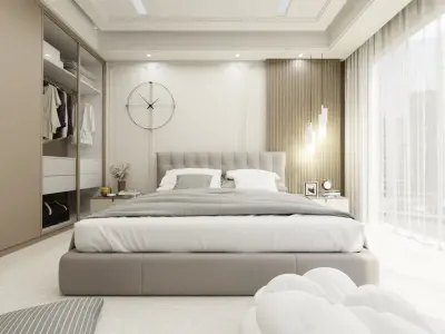Interior Bedroom design scene 06 3D model