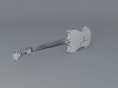 12 string electric guitar Free 3D model