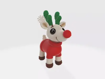 Christmas Reindeer Adorable Holiday Decor 3D print model