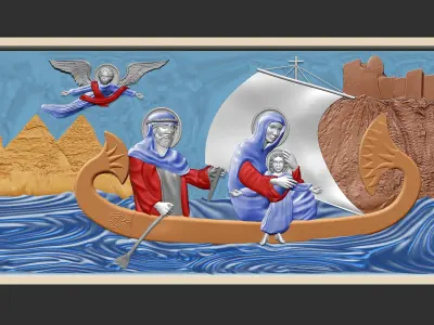 The Holy family in its Journey to Egypt 3D print model