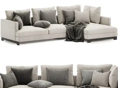 easytime fabric sofa with chaise 3D model