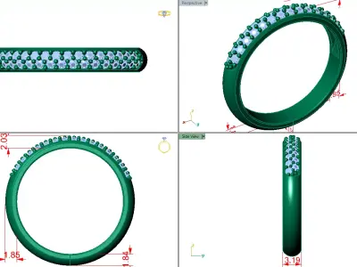 half way pave weeding matching band 3D print model