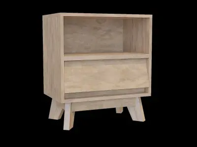 Cabinet wooden 02 Low-poly 3D model