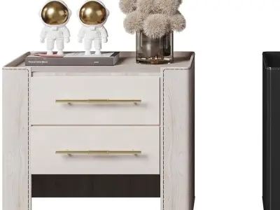 bedside Modern combination table 3D model