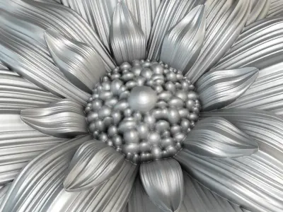 3D stl model of a flower for CNC router  3D print model