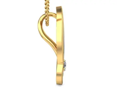 Solitaire Women Pendant 3dm STL OBJ FBX Renders Details 3D print model 63