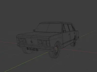 Fiat 125p lookalike Free low-poly 3D model
