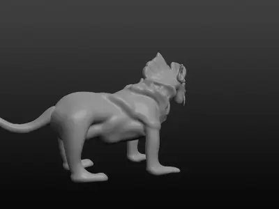 Tiger dog Low-poly 3D model