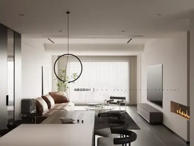 A Seamless Blend of Comfort and Style in 3D Living Spaces 3D model