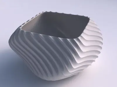 Bowl helix with bent extruded lines 3D print model