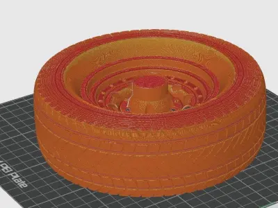 3D Printable Rim and Tire Model 3D print model