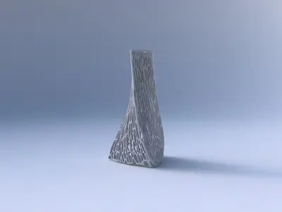 Vase twist tilted triangle with fine organic lattice 3D print model