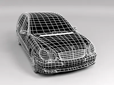 MERCEDES C CLASS ESTATE LOWPOLY Low-poly 3D model