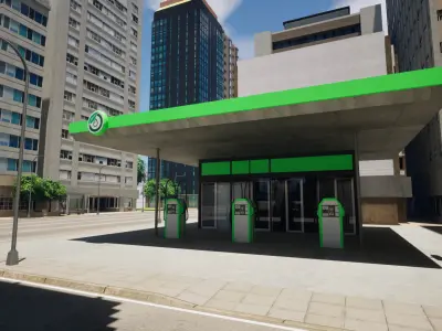 City Downtown Skyscraper Street - Unreal - Lot 06 Low-poly 3D model