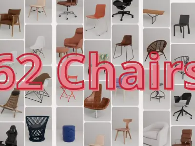 Pack Modern Chairs 3D model