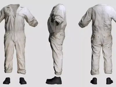 Industrial Welder Painter Outfit - Male Workwear Set Low-poly 3D model