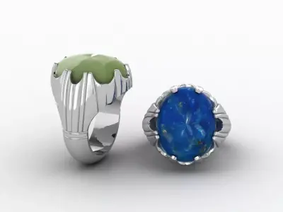 Italian gemstone ring stl 3D print model
