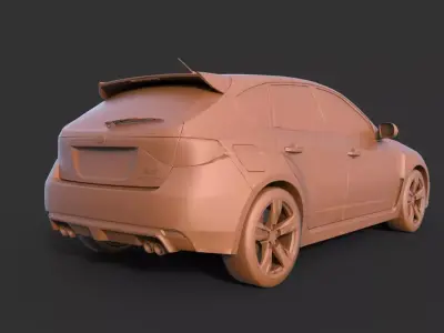 Subaru Impreza WRX STI 2008 3D print model