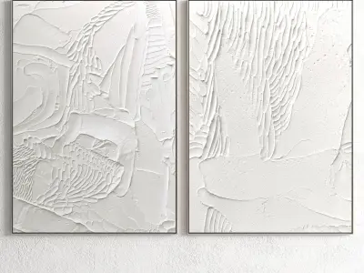 Plaster Two Photo Frame 80 Low-poly 3D model