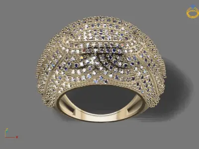 STL 3DM Print Ready Women Diamond Ring Lightweight Printable  3D print model 14