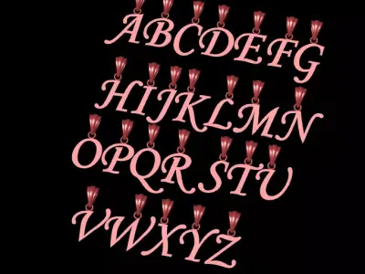 Luxury 3D Alphabet Pendant Collection 3D print model