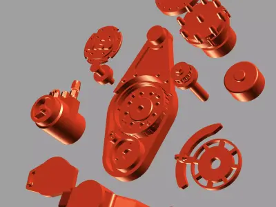 Drag Engine Jesel front belt drive magneto balancer water pump 3D print model