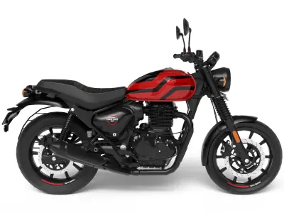 Royal Enfield Hunter 350 - London Red - Realistic 3D Model Low-poly 3D model