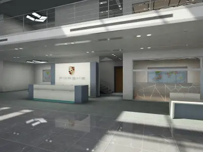 Car Dealership and Furniture 3D model