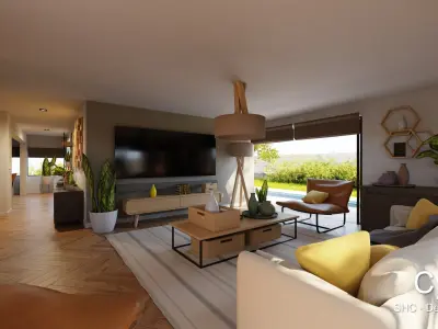 Modern villa 2021 Blender Eevee and Cycles 1 Low-poly 3D model