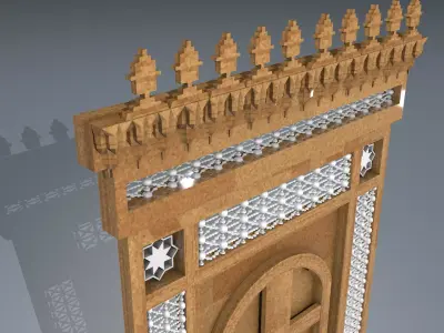 3D Arabesque Decorative Wall Element 3D model