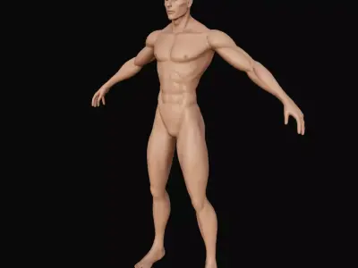 Rigged Base Male Model For Games and Film Low-poly 3D model