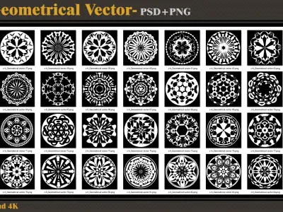 208 Geometrical Vectors-Alpha--tileable-seamless- 4K PNG-PSD  Texture