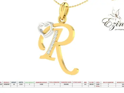 All Alphabet pendent 3D print model