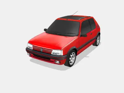 Peugeot 205 GTI 1986 Low-poly 3D model