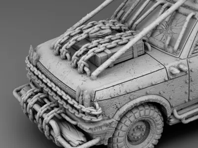 Reinforced pickup truck 3D print model