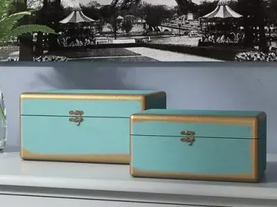 Wood Box Set 3D model