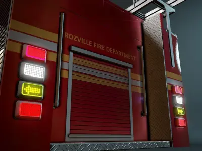 Firetruck Vehicle Low-poly 3D model