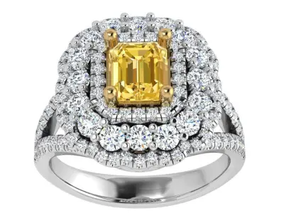 Emerald Halo Split Shank Ring 4663 3D print model