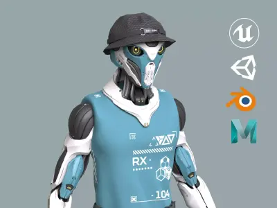 Robot RX-104 - Game Ready 3D Model Low-poly 3D model